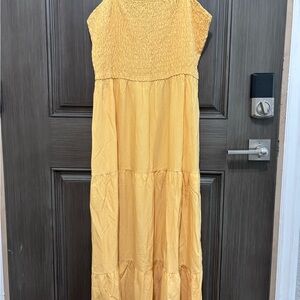 Yellow Smocked Maxi Dress